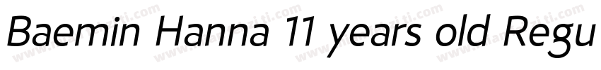 Baemin Hanna 11 years old Regular字体转换
